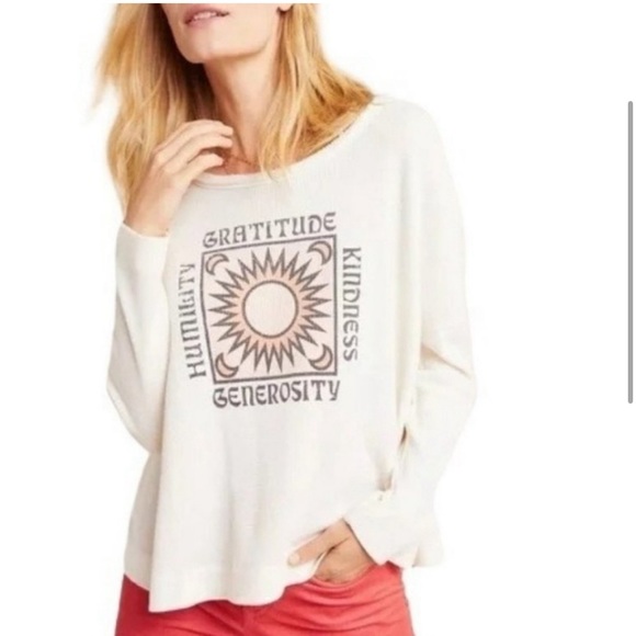 Anthropologie Gratitude Graphic Thermal Tee - Picture 2 of 2